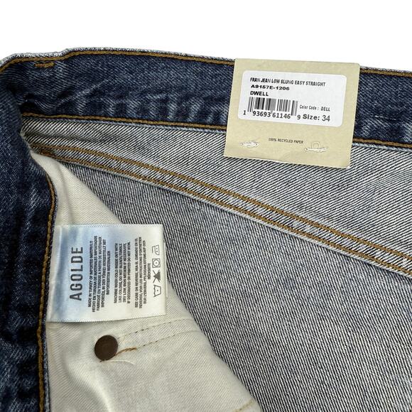 NWT AGOLDE Fran Low Slung Easy Straight Leg Jeans In Dwell Size 34 - Picture 6 of 8